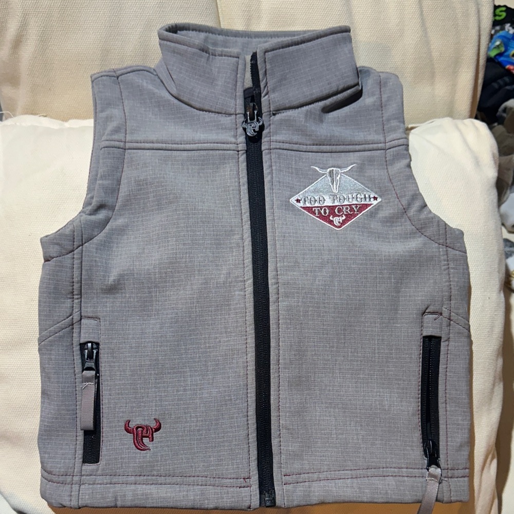 Kids Gray Vest with Embroidered Design